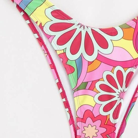 Hippie Floral Bikini Bottoms Size Small - Picture 3 of 4